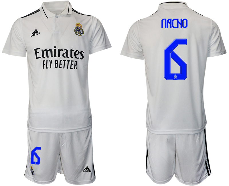 Men 2022-2023 Club Real Madrid home white #6 Adidas Soccer Jersey->real madrid jersey->Soccer Club Jersey